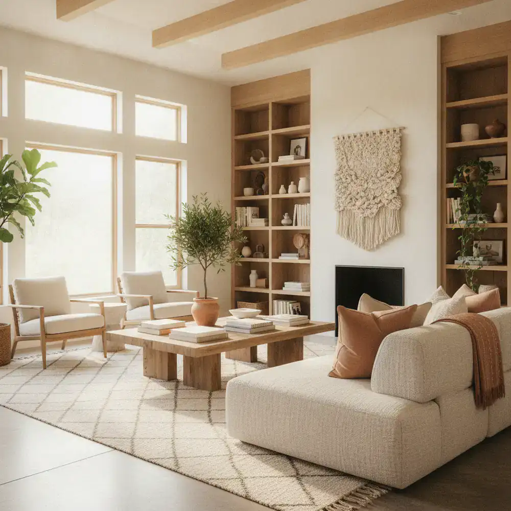 A beautifully bright and fully detailed living room